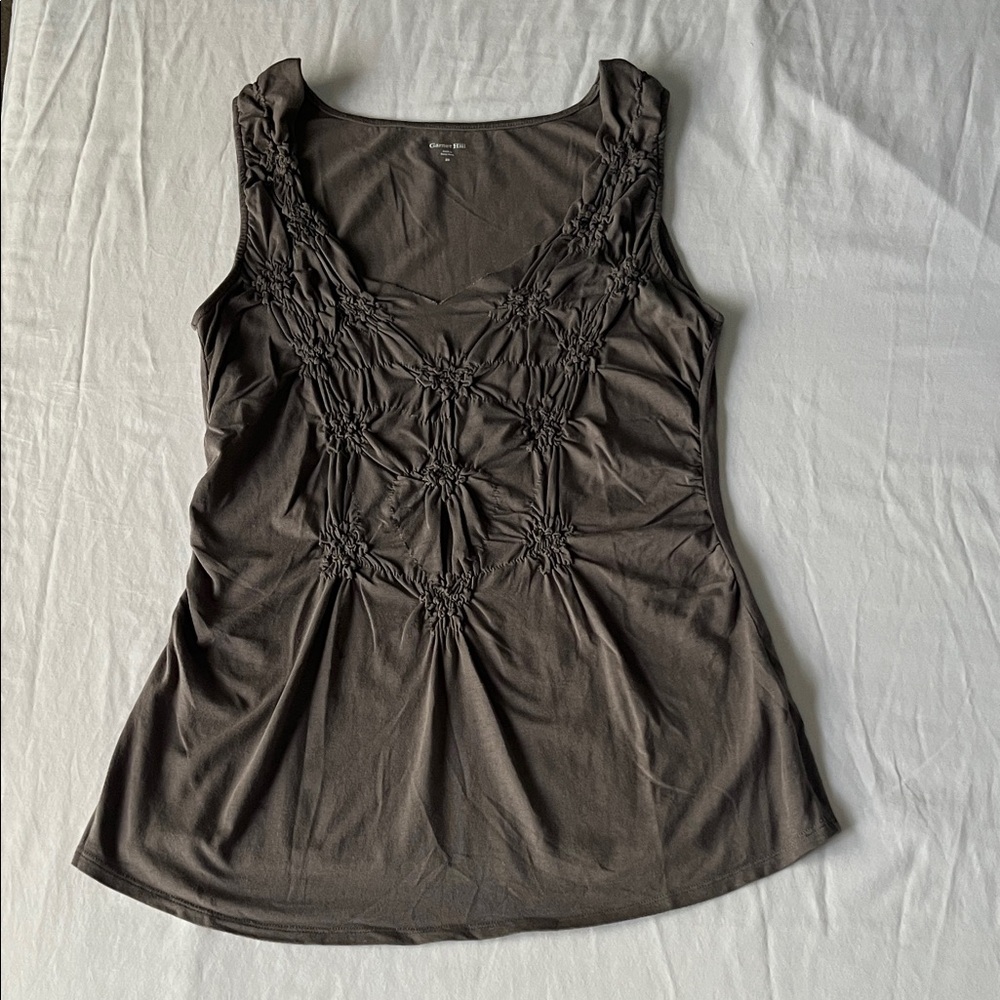 Garnet Hill Soft Elevated Gray Brown Sleeveless Top Size XS